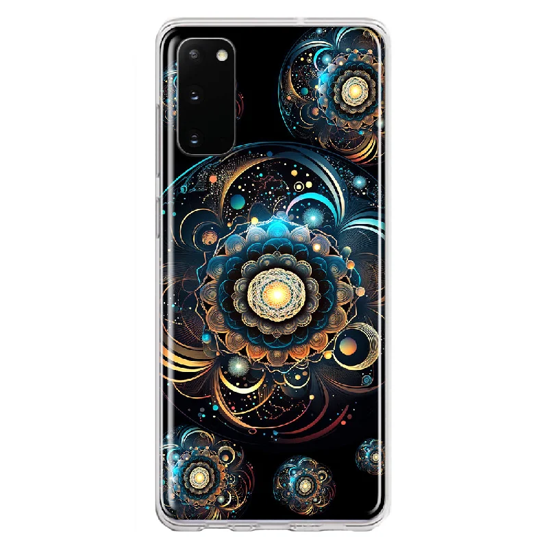 For Samsung Galaxy S20 Mandala Geometry Abstract Multiverse Pattern Design Hybrid Protective Phone Case Cover