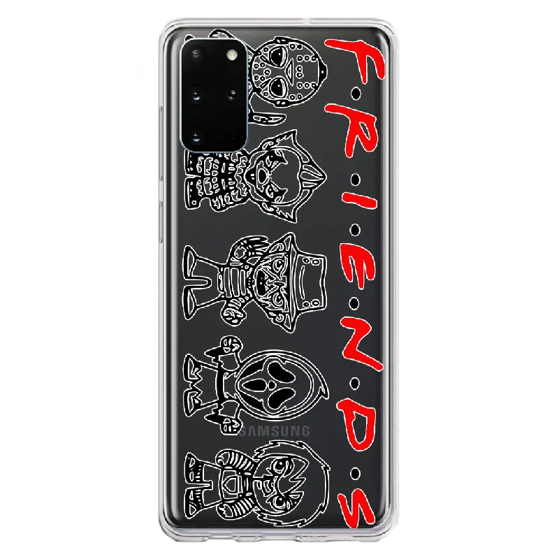 For Samsung Galaxy S20 Plus Cute Halloween Spooky Horror Scary Characters Friends Design Hybrid Protective Phone Case Cover