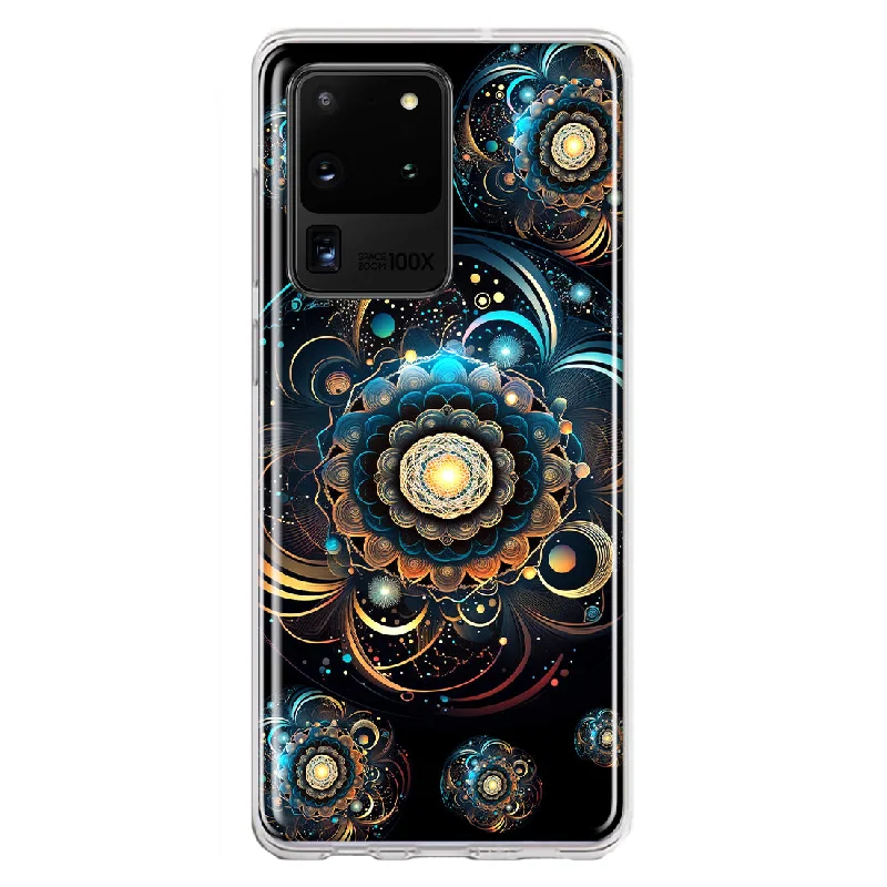 For Samsung Galaxy S20 Ultra Mandala Geometry Abstract Multiverse Pattern Design Hybrid Protective Phone Case Cover