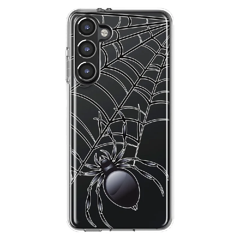 For Samsung Galaxy S23 Creepy Black Spider Web Halloween Horror Spooky Design Hybrid Protective Phone Case Cover