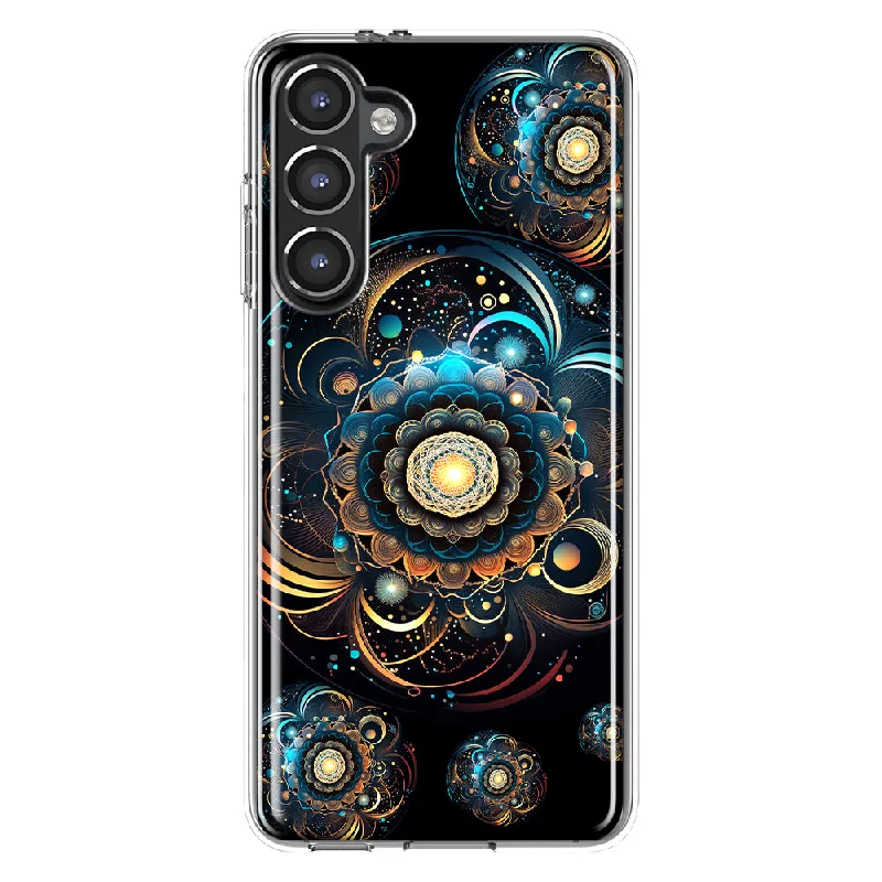 For Samsung Galaxy S23 Mandala Geometry Abstract Multiverse Pattern Design Hybrid Protective Phone Case Cover