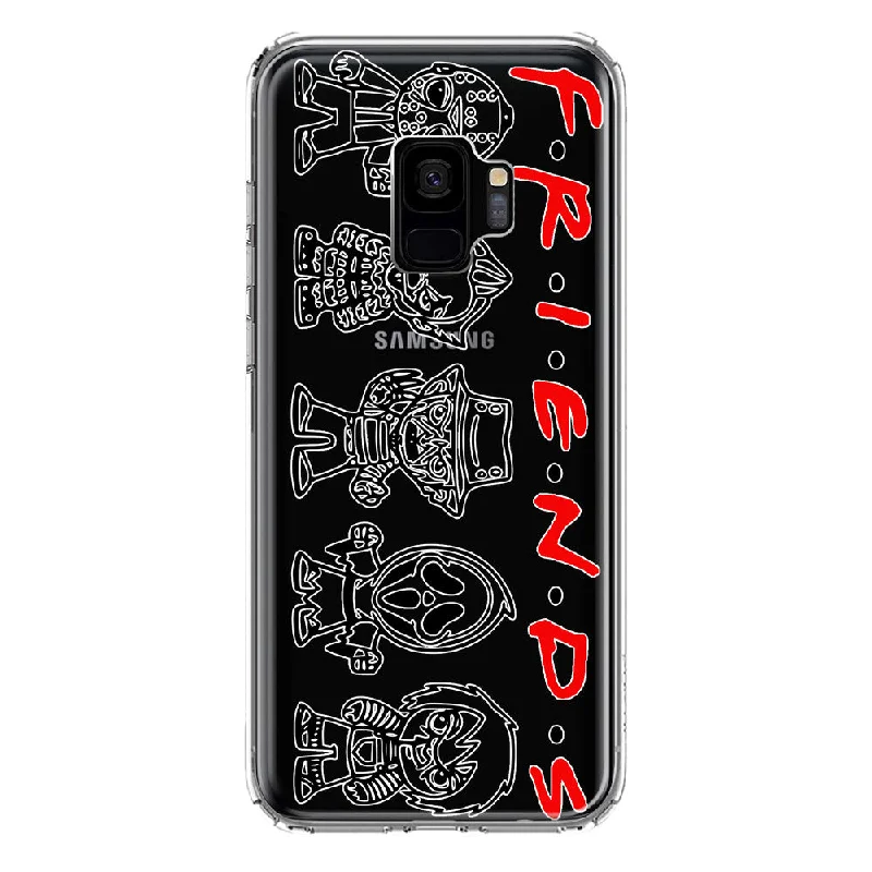 For Samsung Galaxy S9 Cute Halloween Spooky Horror Scary Characters Friends Design Hybrid Protective Phone Case Cover