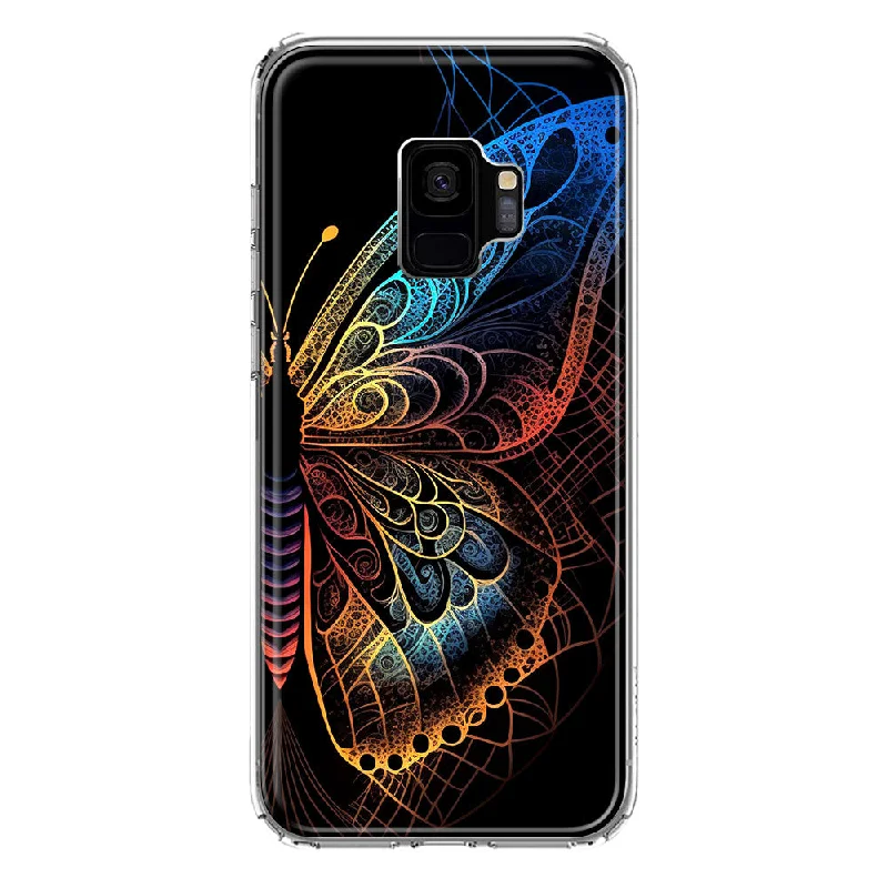 For Samsung Galaxy S9 Mandala Geometry Abstract Butterfly Pattern Design Hybrid Protective Phone Case Cover