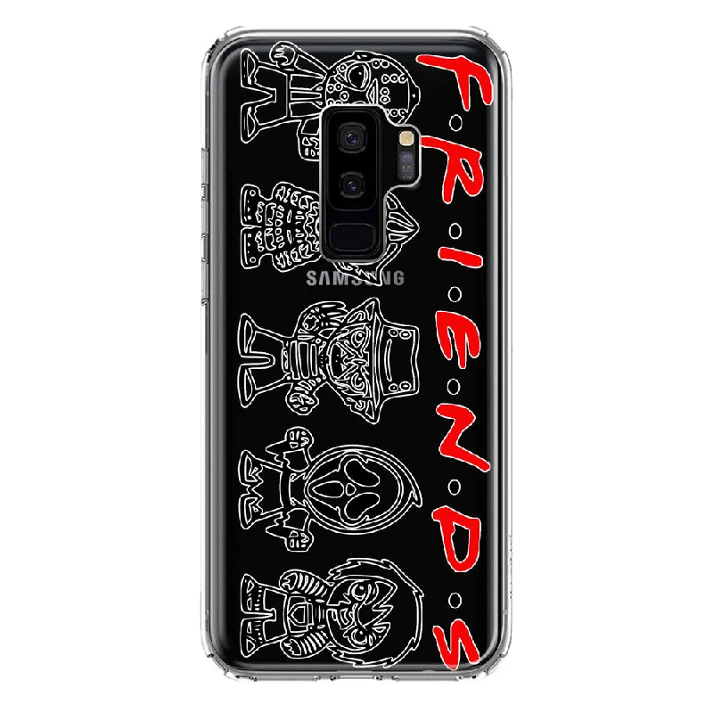 For Samsung Galaxy S9 Plus Cute Halloween Spooky Horror Scary Characters Friends Design Hybrid Protective Phone Case Cover