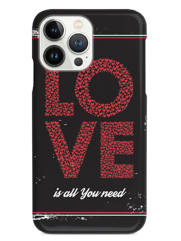 Love is all you need - Red Hearts - Black Case