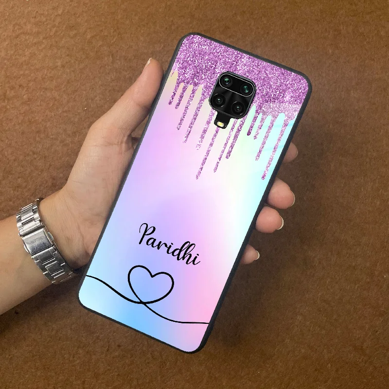 MultiColor Glitter Glass Case For Poco