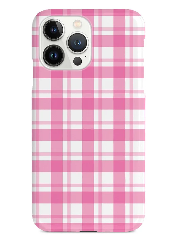 Pink and White Plaid - White Case