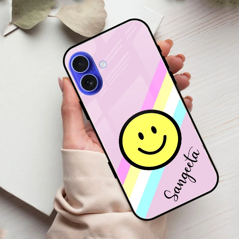 Smiley Glass Case Cover For iPhone