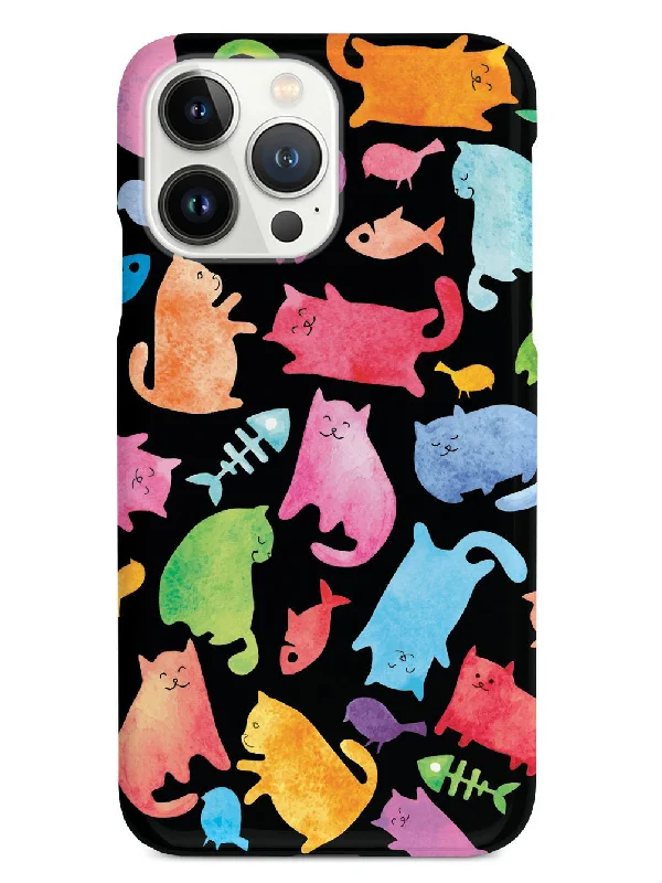 Watercolor Cats - Black Case